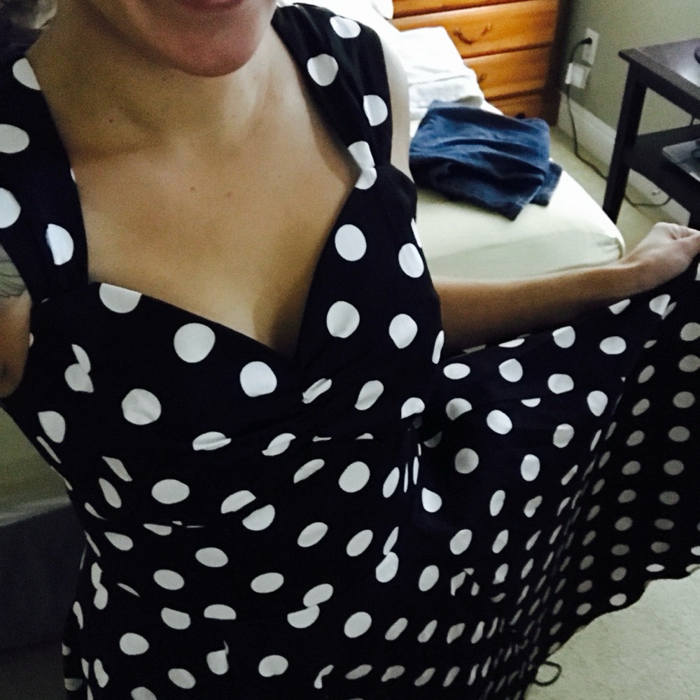 Pinup Couture Black and White Polka Dot Dress